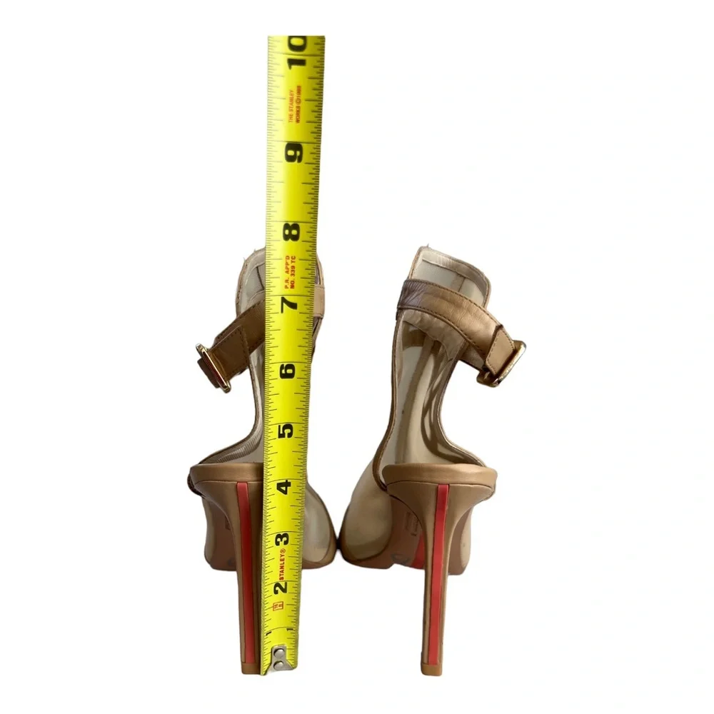 Alepel Mesh Detail Women’s Pump Size 6 Champagne/Gold Stilleto - Picture 5 of 8